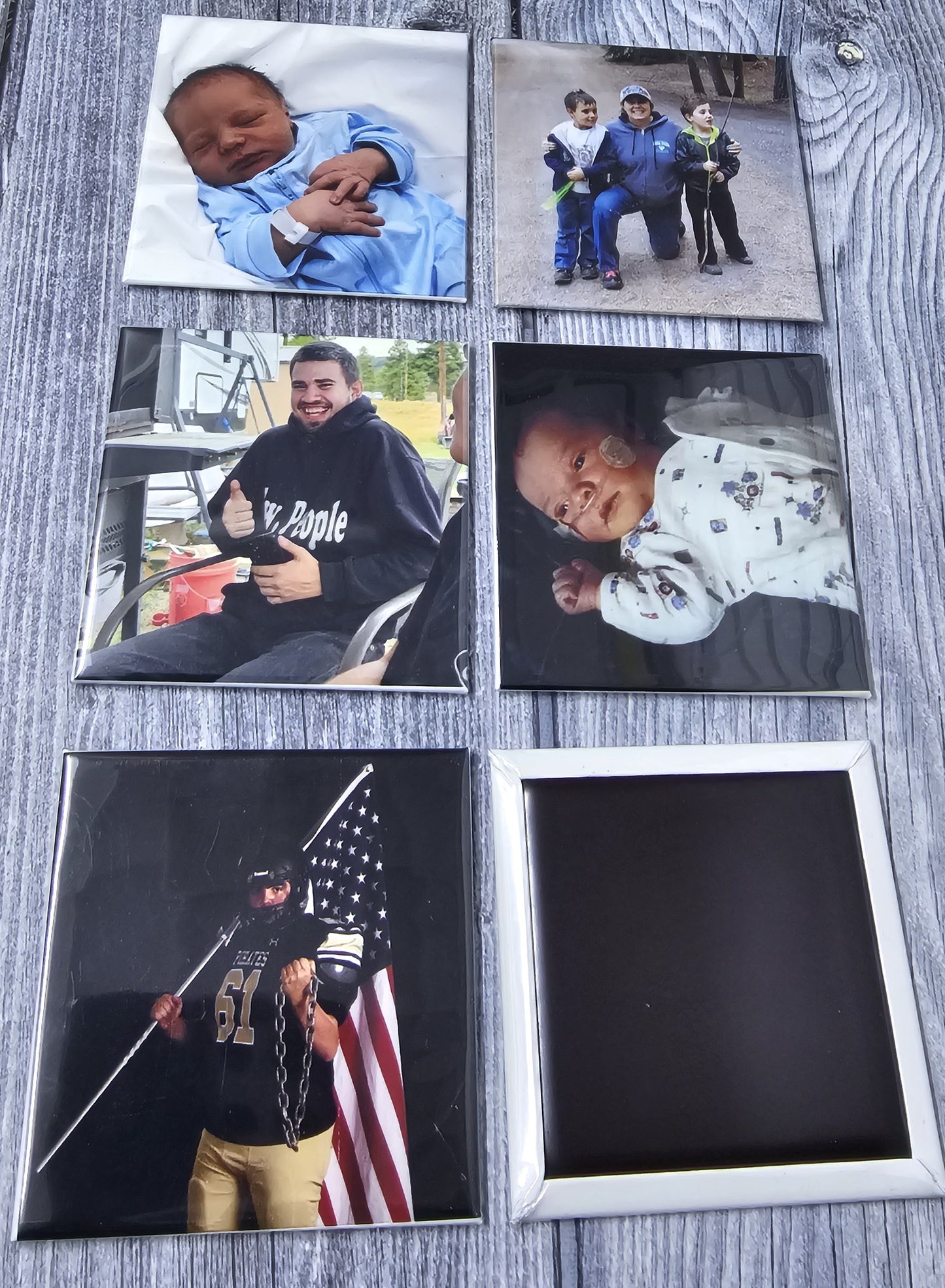 6 of your favorite photos printed on durable magnets - 2.5" X 2.5"